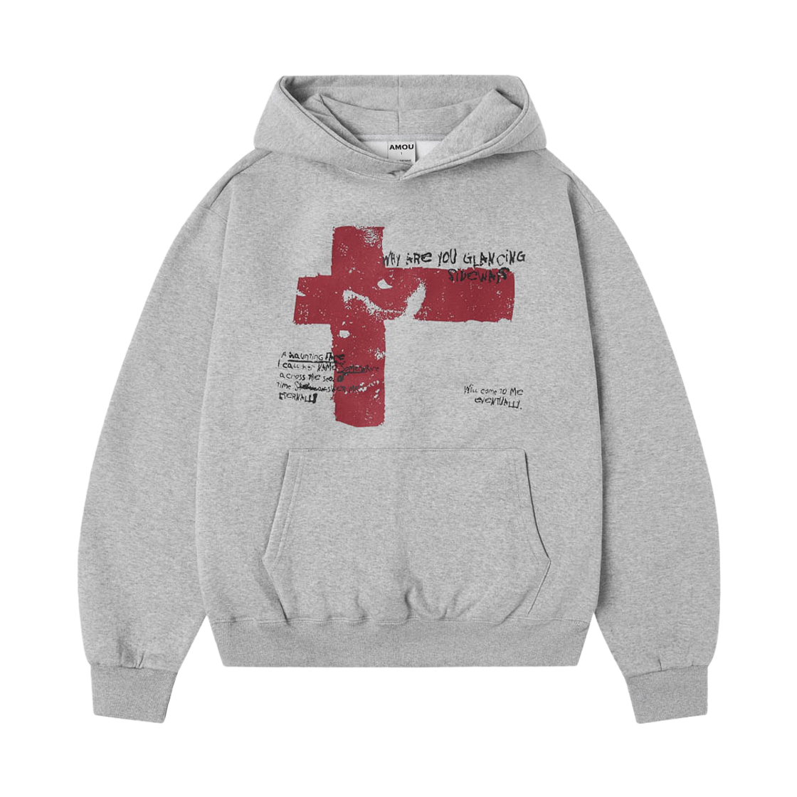 AM26FWHD09GR AMOU Sideways Hoodie Gray