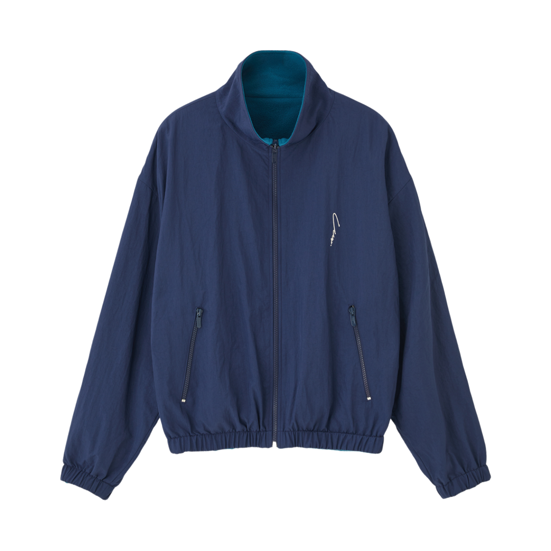리지 리버시블 플리스 트랙 점퍼 네이비(LLEGE Reversible Fleece Track Jumper Navy)