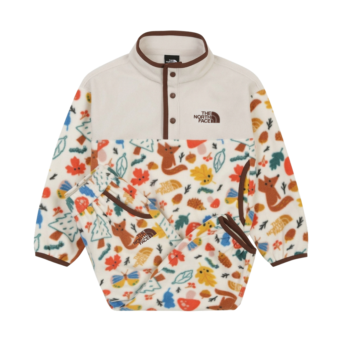 NT7TS57S (Kids) The North Face Ani-Mate Fleece Set Ivory - 26FW
