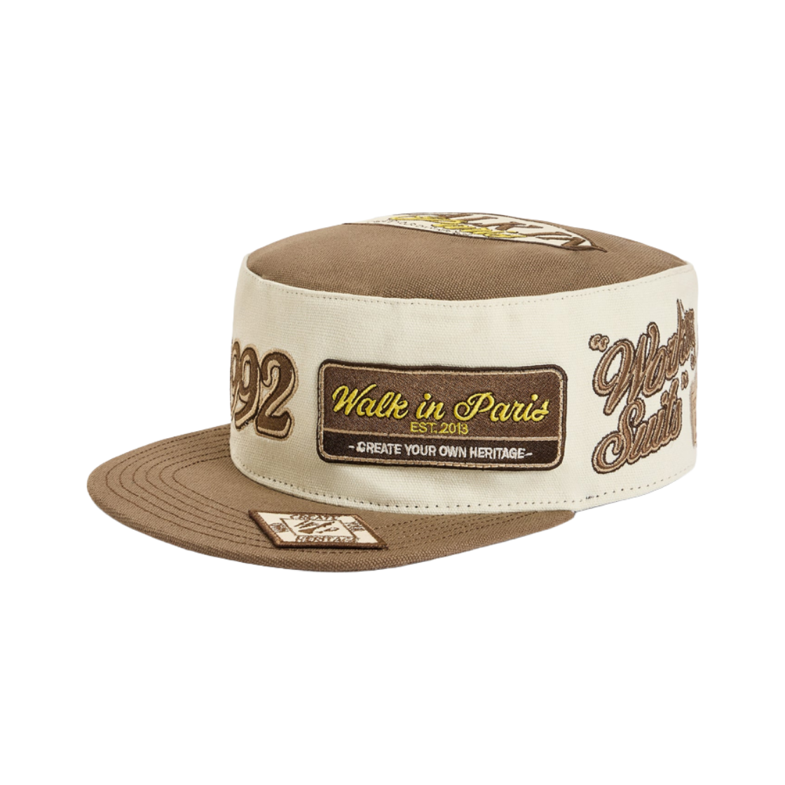 KM6DHTCWP09BR Walk In Paris Courier Patch Cap Brown - 26FW