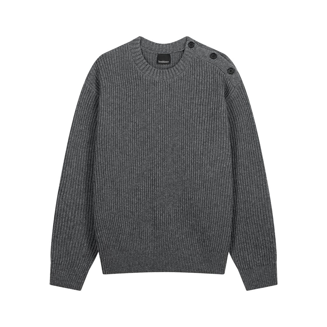ZI5KT839MG ZIOSONGZIO SEMBLANCE Ribbed Crewneck Knit Melange Grey