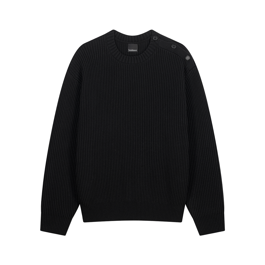 ZI5KT840BK ZIOSONGZIO SEMBLANCE Ribbed Crewneck Knit Black