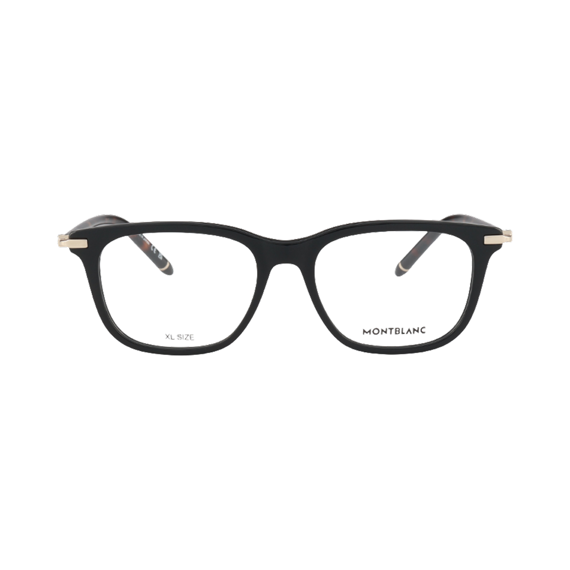 MB0275OA-004 Montblanc Square Frame Acetate Eyeglasses Black Havana