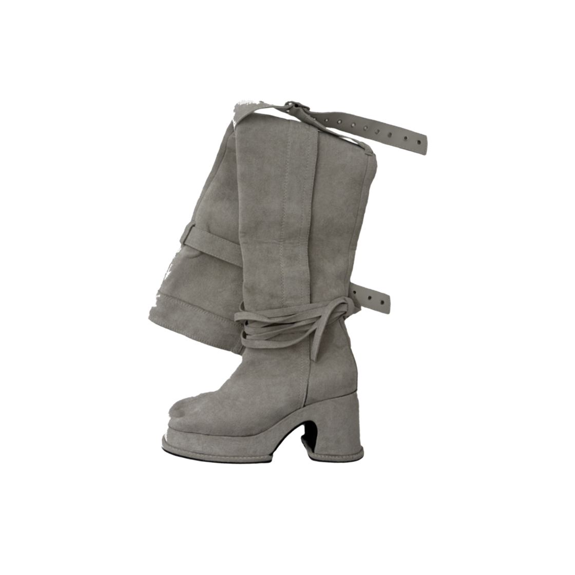 게이트리스 버클 싸이 하이 부츠-화이트(Gateless Buckle Thigh High Boots-White) - 1