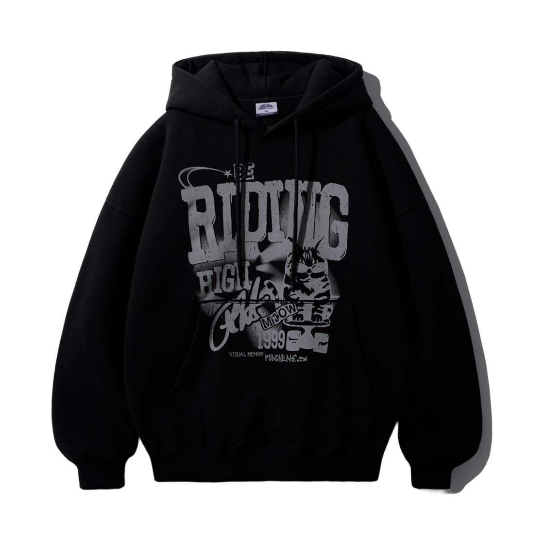 ISHD6232_black_29 PUNCHLINE Beriding Hoodie Black ISHD6232