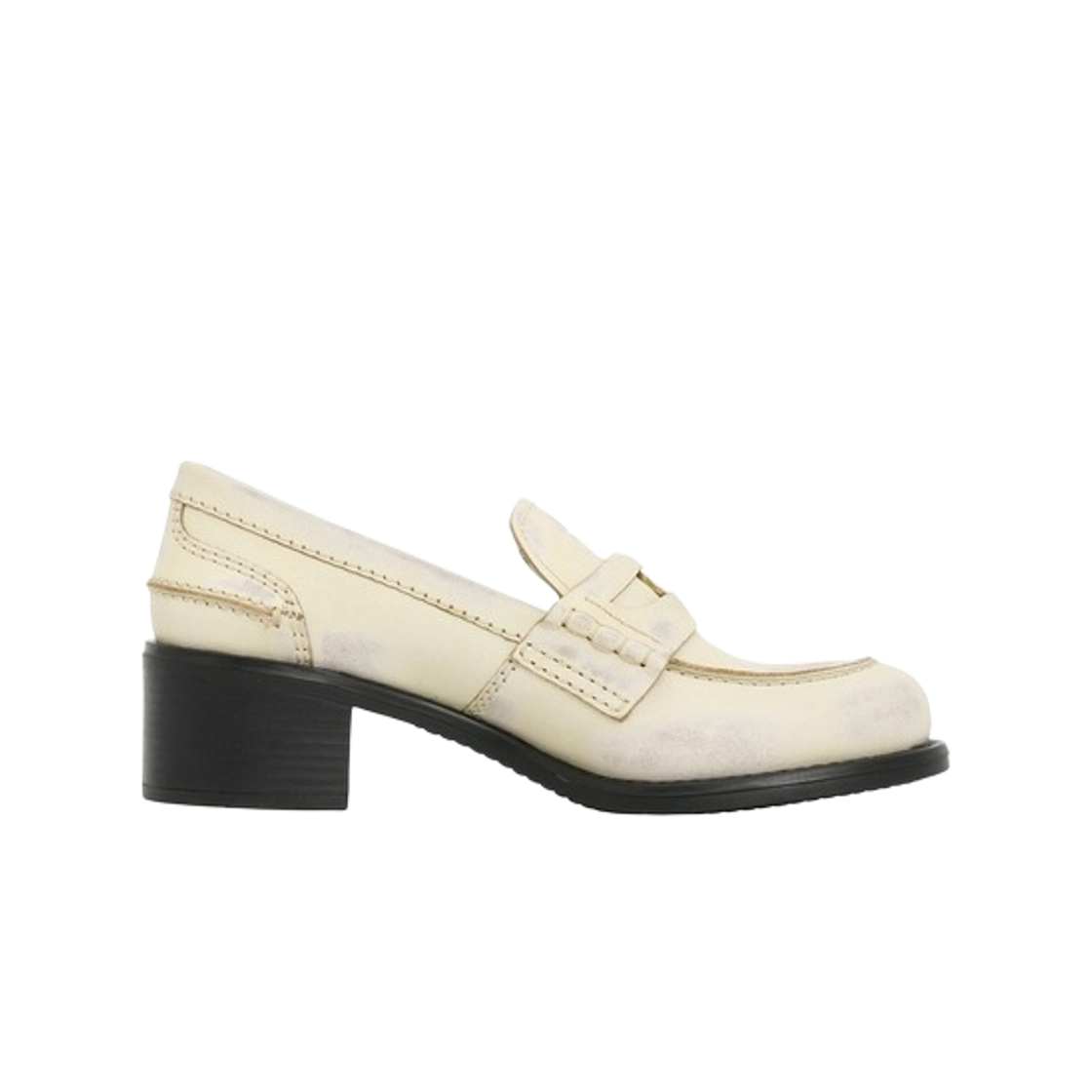5D276E-3G48-F021M (W) Miu Miu Deco Calf Leather Loafers Butter Yellow