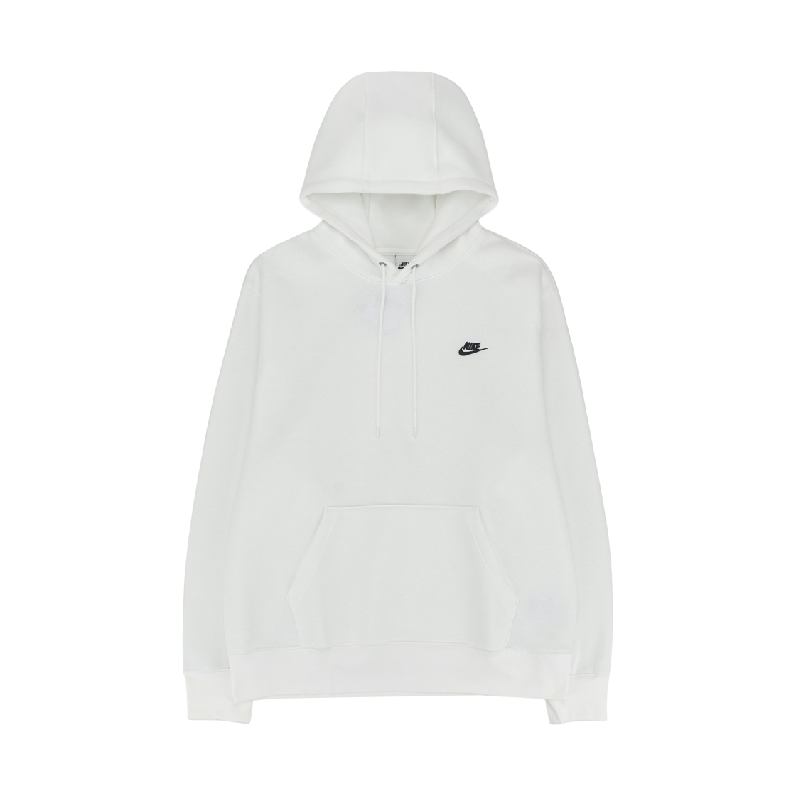 FN3860-100 Nike Club Pullover Fleece Hoodie White Black - Asia