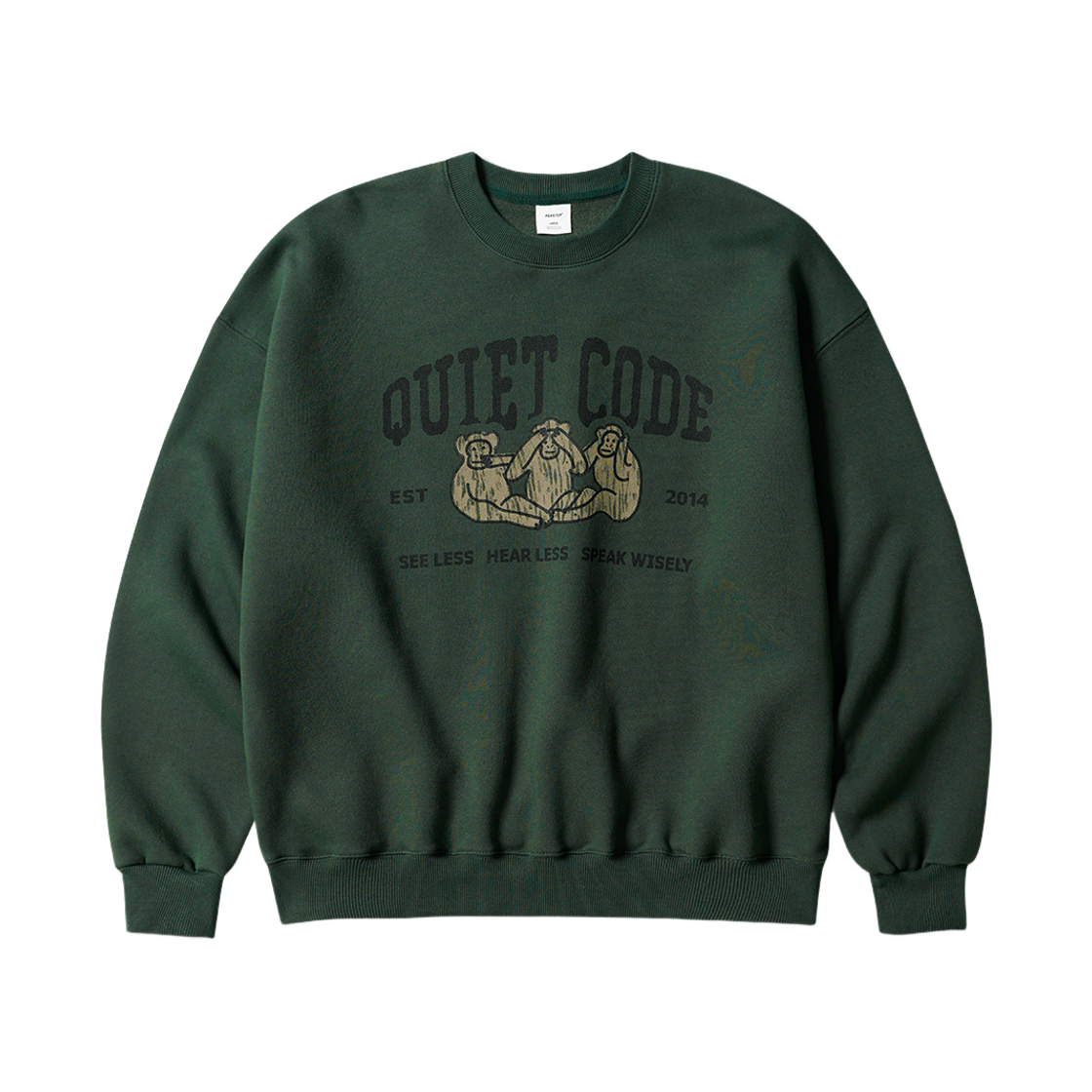 HSMT4793_darkgreen_29 PERSTEP Quiet Code Sweatshirt Darkgreen HSMT4793