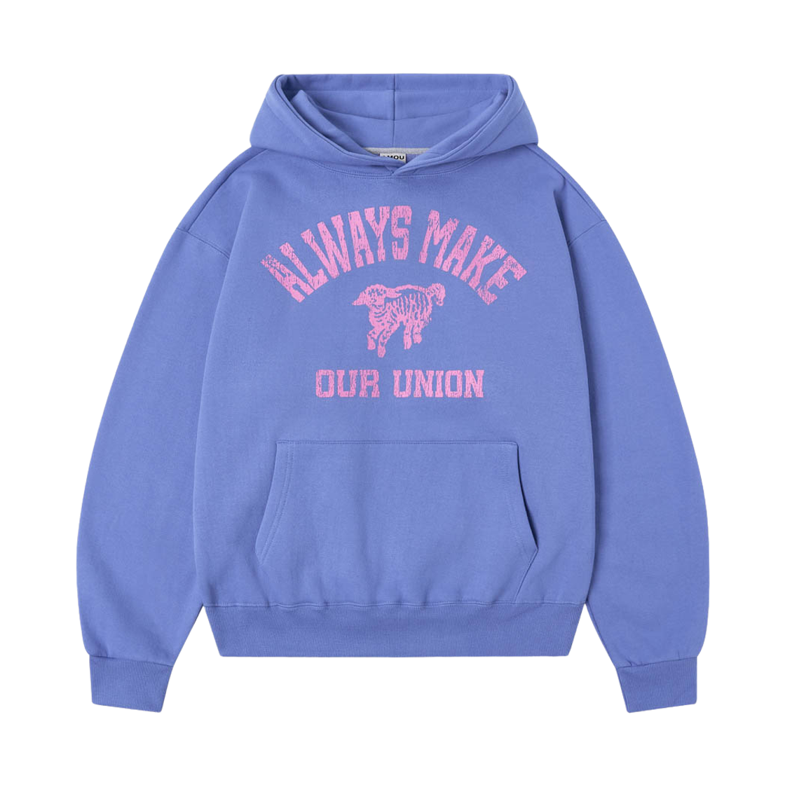 아모우 [기모] 빈티지 램 후디 블루(AMOU [Fleece] Vintage Ram Hoodie Blue)