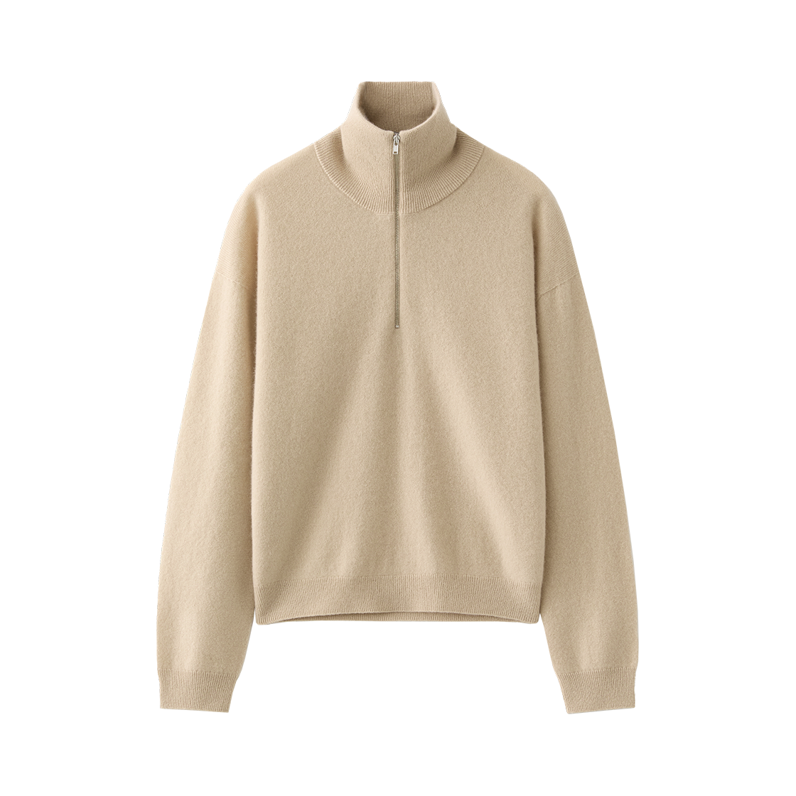 (W) 수아레 우먼 파인 캐시미어 100 하프 집업 니트 베이지((W) Suare Women Fine Cashmere 100 Half-Zip Knit Beige)