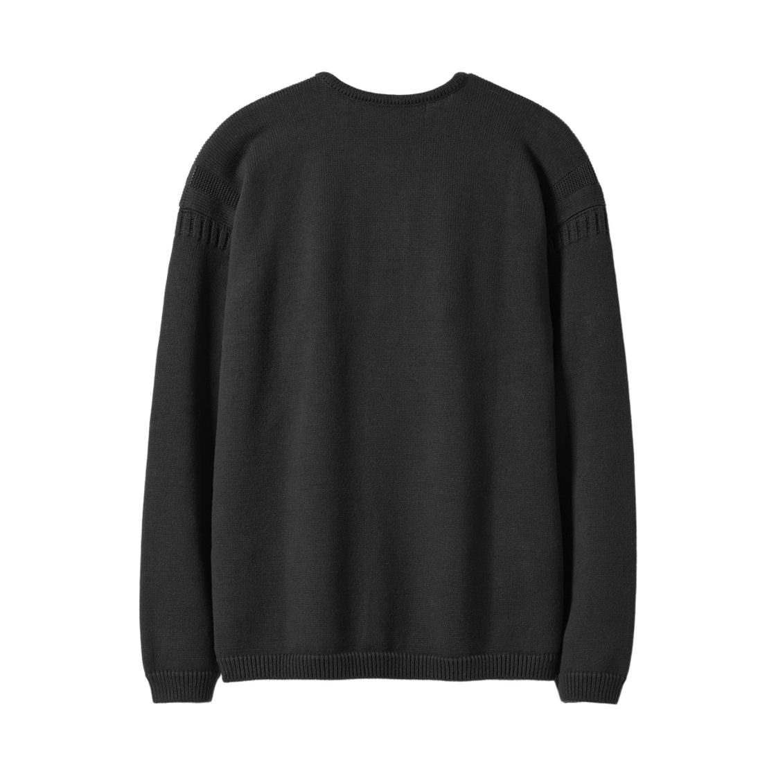 건지울른스 헤비코튼 파이핑 헨리넥 스웨터 블랙(Guernsey Woollens Heavy Cotton Piping Henley Sweater Black) - 2