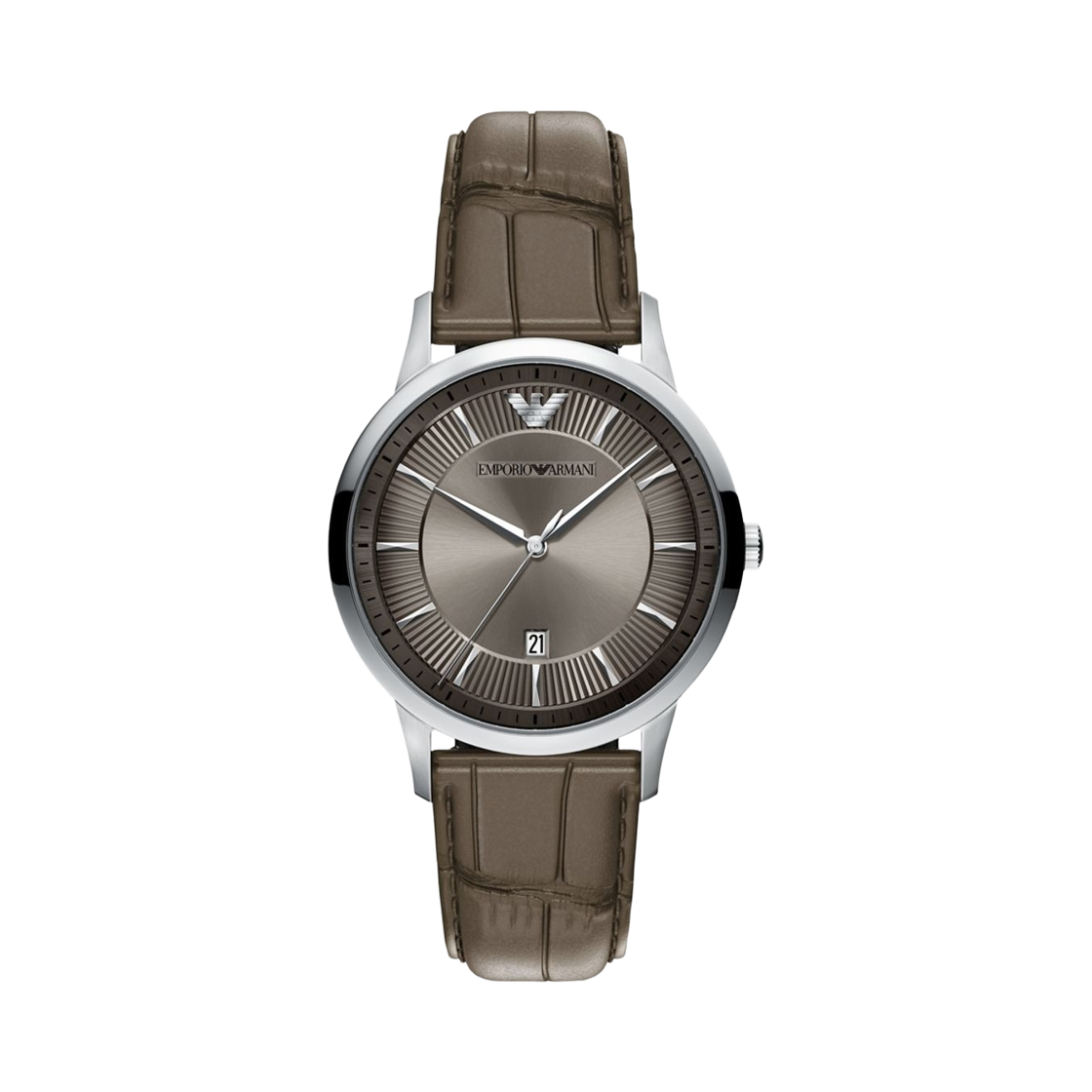 AR11823 Emporio Armani Archetipo Quartz Three-Hand Date 43mm Stainless Steel Leather Gray Silver