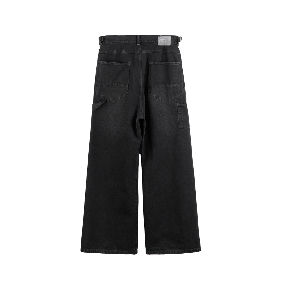 폴리테루 데미지드 카펜터 팬츠 워시드 블랙(Polyteru Damaged Carpenter Pants Washed Black) - 2