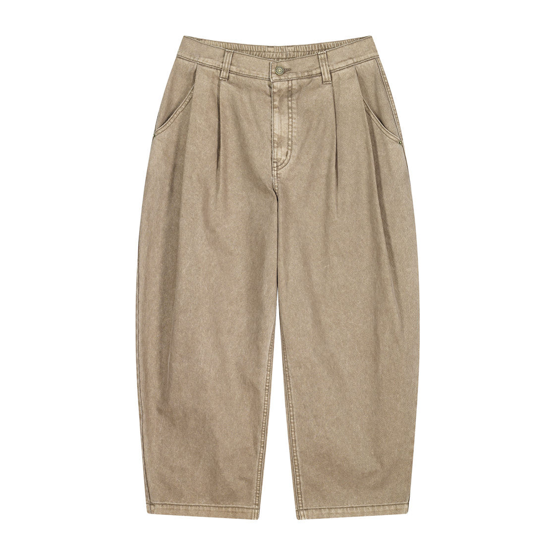 ZI5PT553BE ZIOSONGZIO Velvet Cocoon Denim Pants Beige