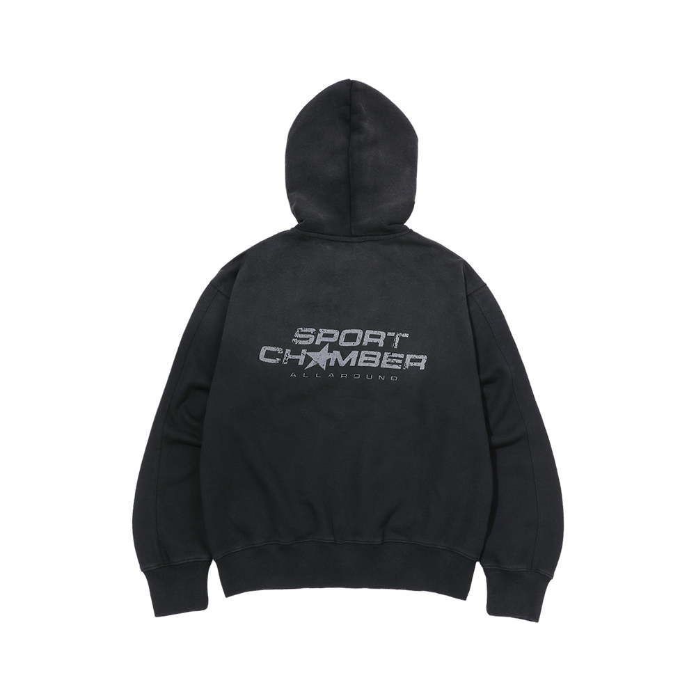 스포츠챔버 워시드 2001 후드 집업 블랙(SPORT CHAMBER Washed 2001 Hood Zip-up BLACK) - 2