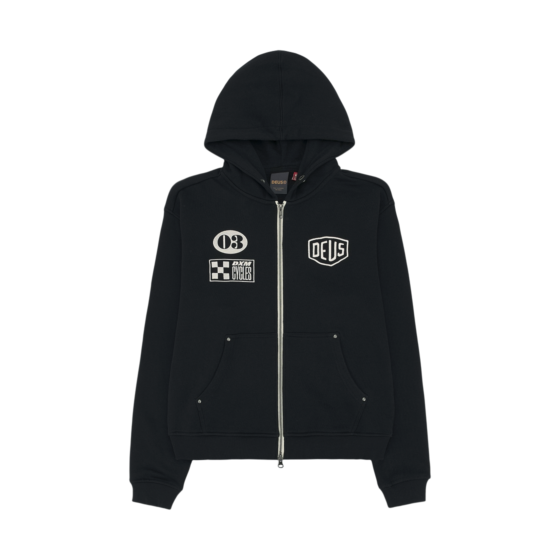 데우스 엑스 마키나 커스텀 집 후드 블랙(Deus Ex Machina Custom Zip Hoodie Black)