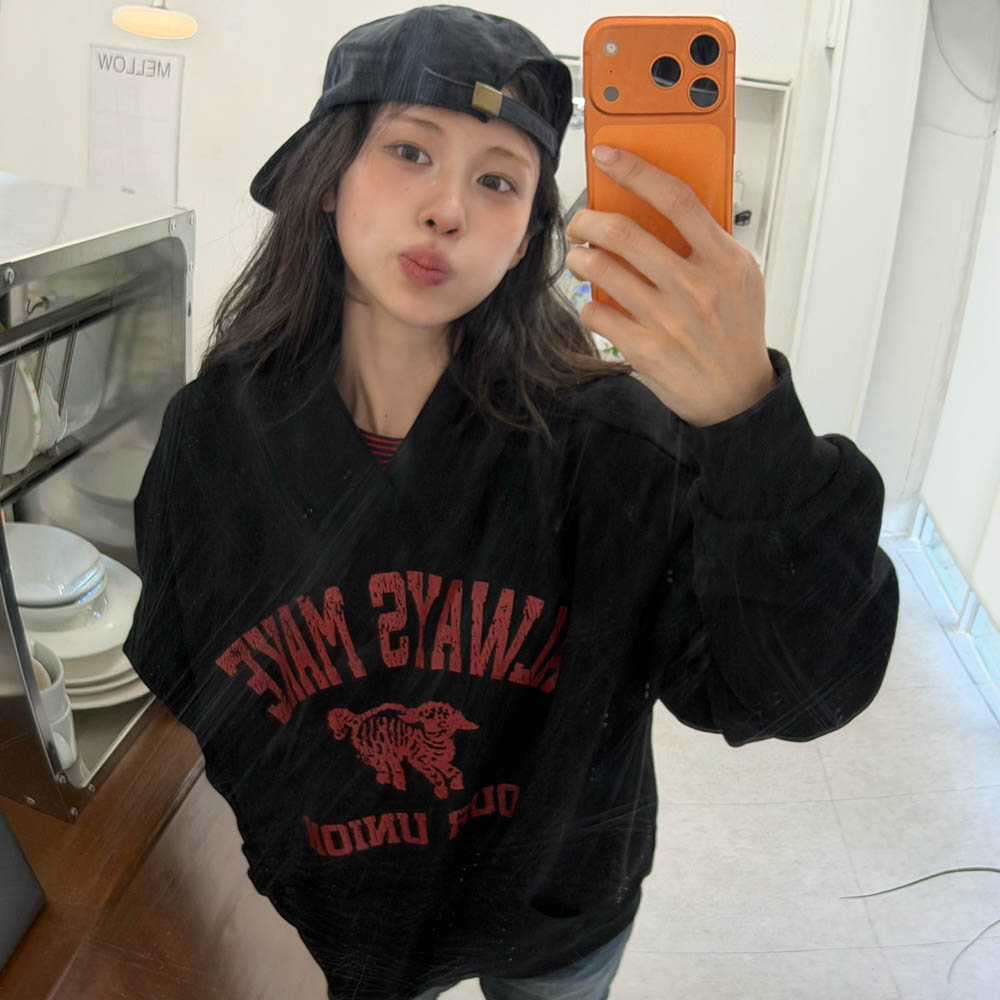 아모우 [기모] 빈티지 램 후디 블랙(AMOU [Fleece] Vintage RAM Hoodie Black) - 4