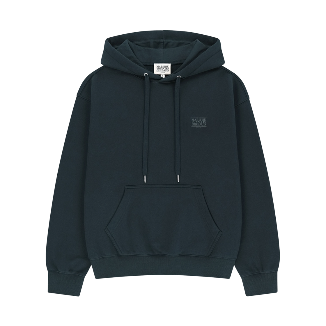 - Marithe Francois Girbaud Small Classic Logo Oversized Brushed Hoodie Dark Green
