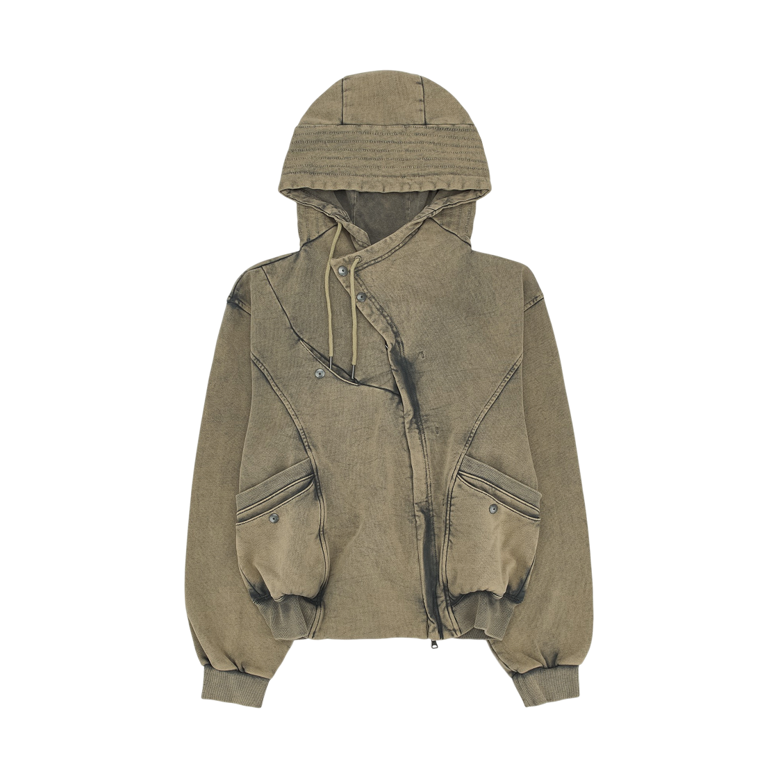 - (W) Mischief Utility Hood Zip Up Bleached Mud