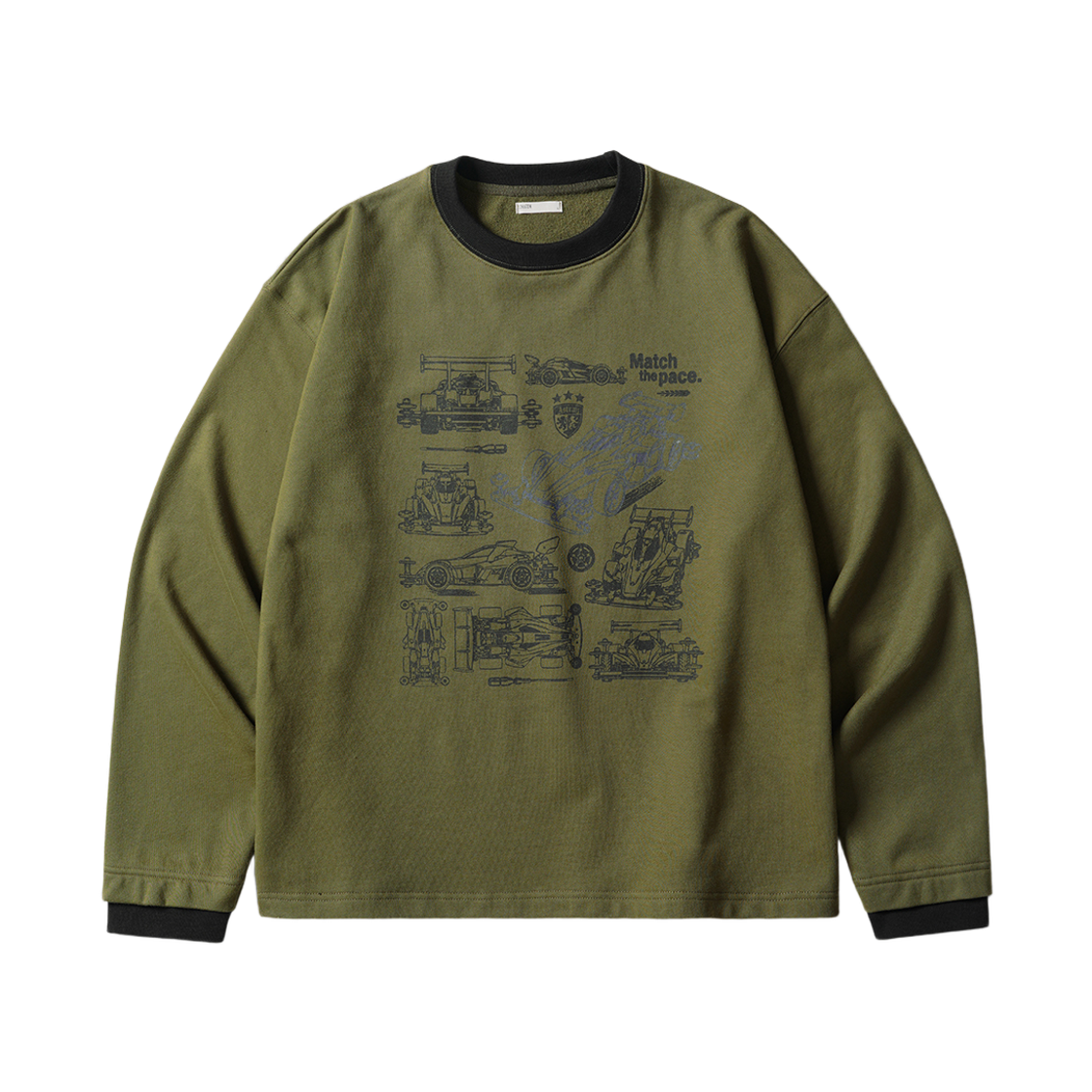 에즈카톤 맥스 미니카 헤비코튼 롱슬리브 카키 JILT6973(EZKATON Max Mini Car Heavy Cotton Long Sleeve Khaki JILT6973)