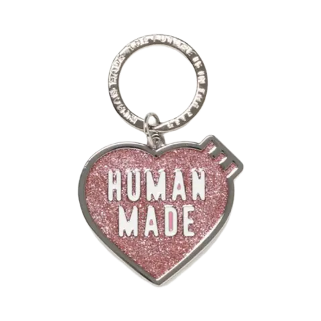 HM31GD190 Human Made Heart Keyring Pink Glitter - Harajuku Store Exclusive