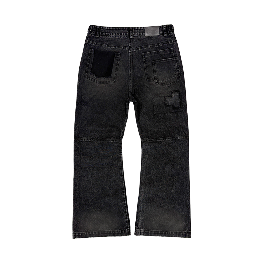 플레이버리즘 빈티지 패치워크 플레어드 팬츠 워시드 블랙(Flavorism VTG Patchwork Flared Pants Washed Black) - 2
