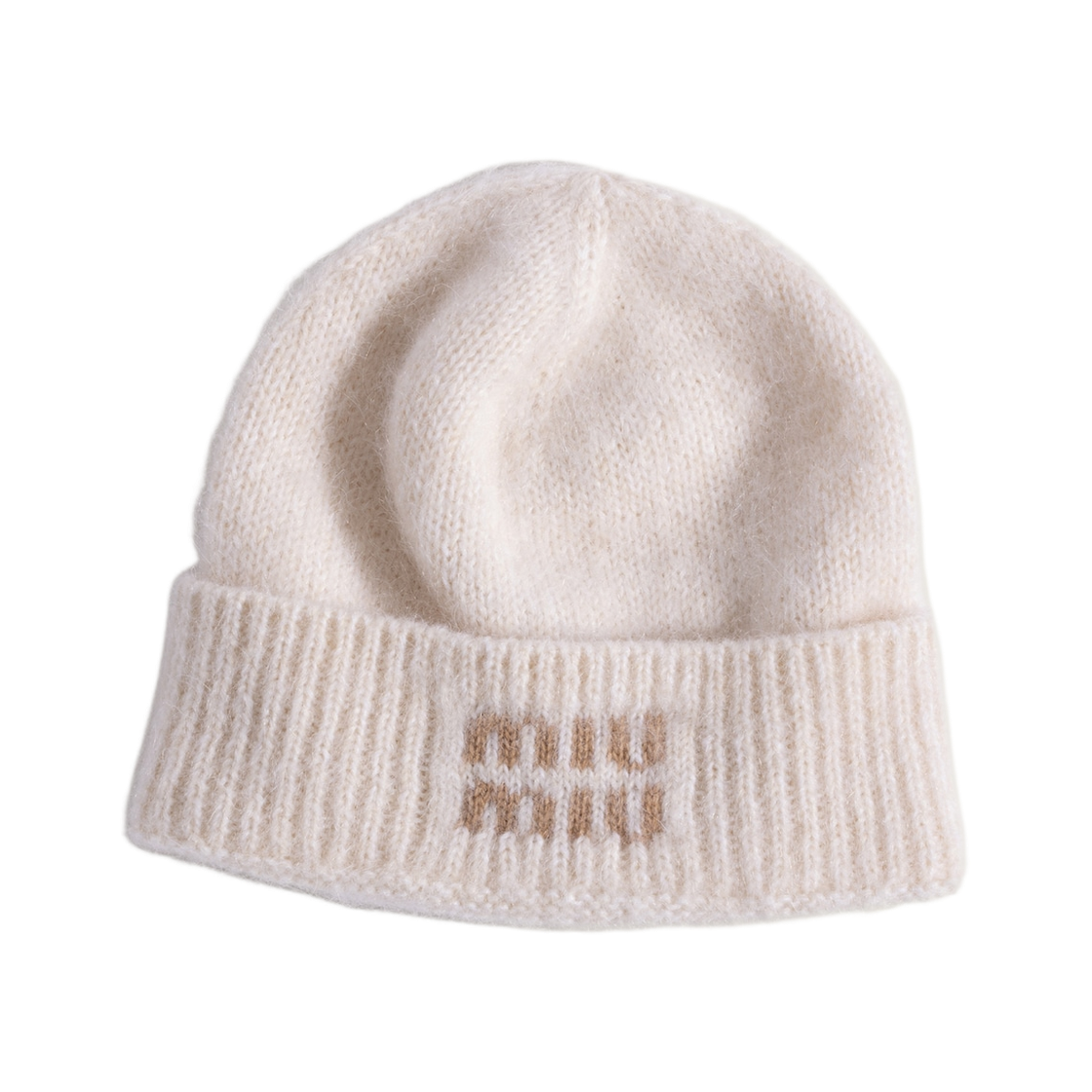 5HC378-2CQD-F0009 (W) Miu Miu Mohair Beanie White
