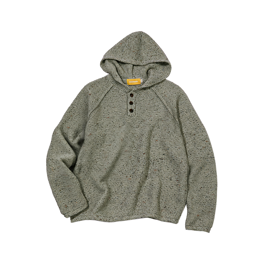 메인부스 그레인 후디드 스웨터 카키(MAINBOOTH Grain Hooded Sweater KHAKI)