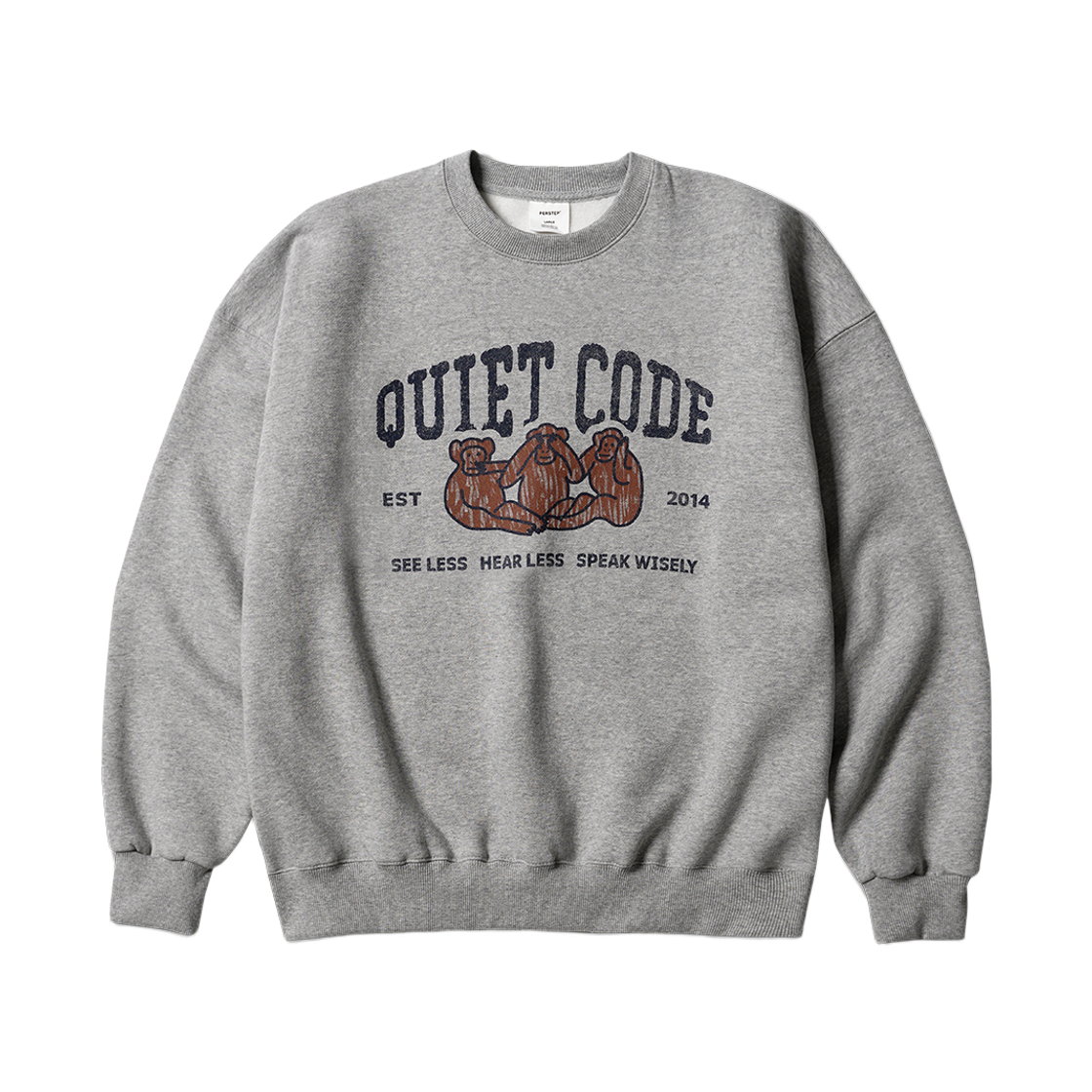 HSMT4793_gray_29 PERSTEP Quiet Code Sweatshirt Gray HSMT4793