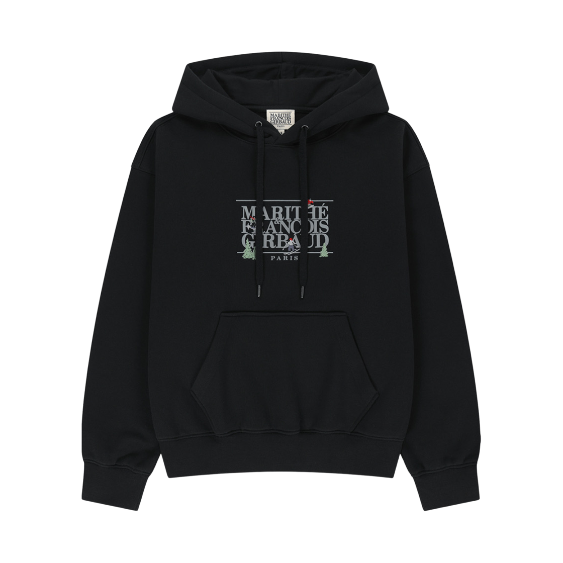 마리떼 프랑소와 저버 알프스 클래식 로고 오버사이즈 브러쉬드 후드 블랙(Marithe Francois Girbaud Alpes Classic Logo Oversized Brushed Hoodie Black)