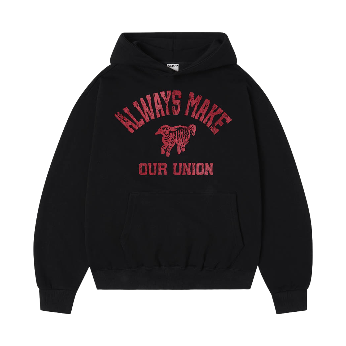 AM26FWHD11BK AMOU [Fleece] Vintage RAM Hoodie Black