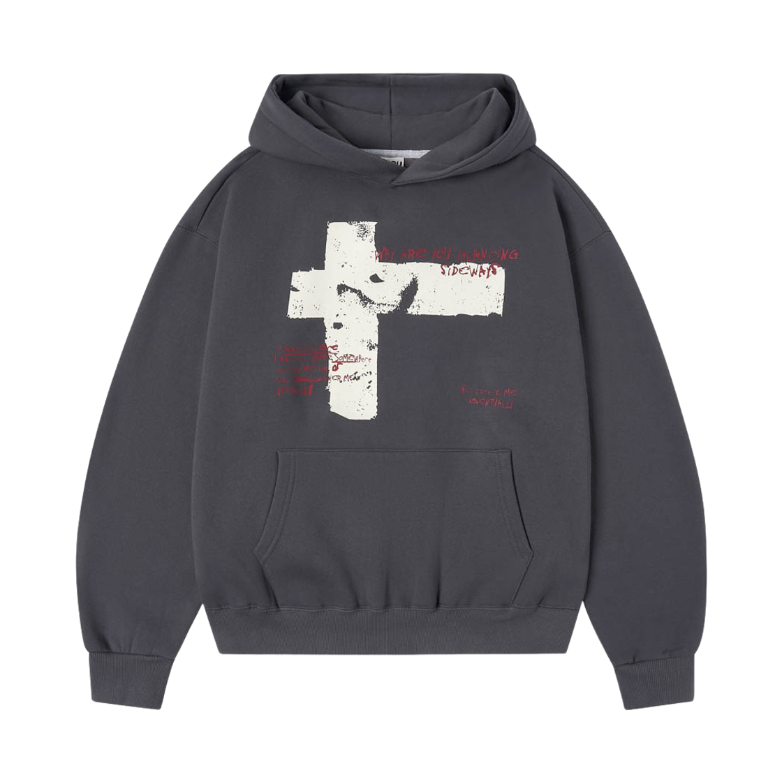 아모우 사이드웨이즈 후디 차콜 그레이(AMOU Sideways Hoodie Chacoal Gray)