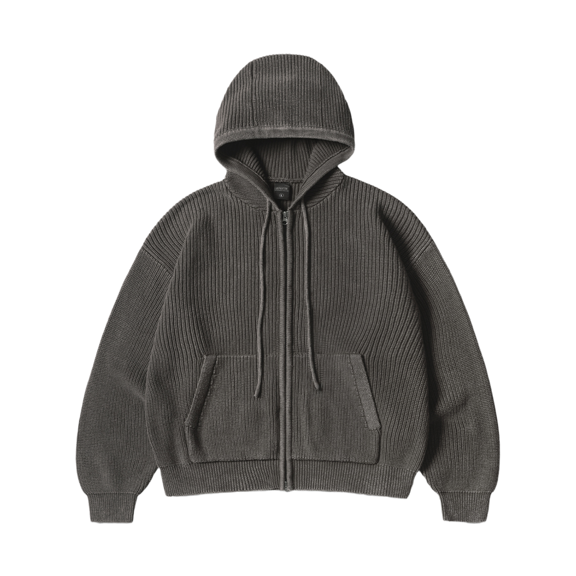 MMKN6957_gray_29 EZKATON Cotton Washed Hachi Knit Hood Zip-up Gray MMKN6957
