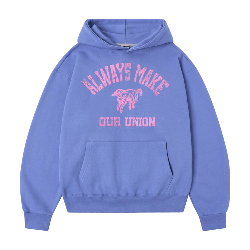 아모우 [기모] 빈티지 램 후디 블루(AMOU [Fleece] Vintage Ram Hoodie Blue) - 2