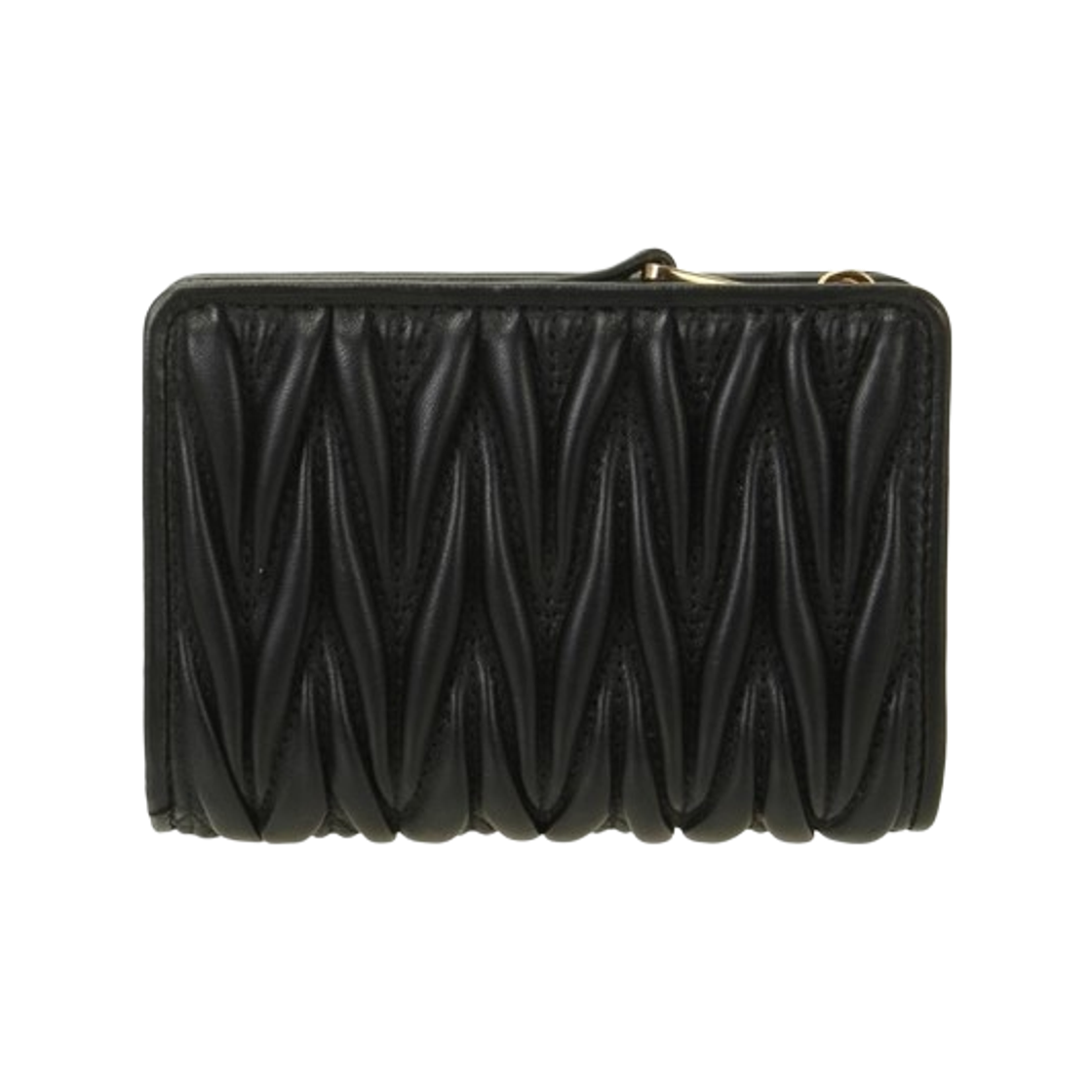 미우 미우 마테라쎄 나파 레더 스몰 월렛 블랙(Miu Miu Matelasse Nappa Leather Small Wallet Black) - 2