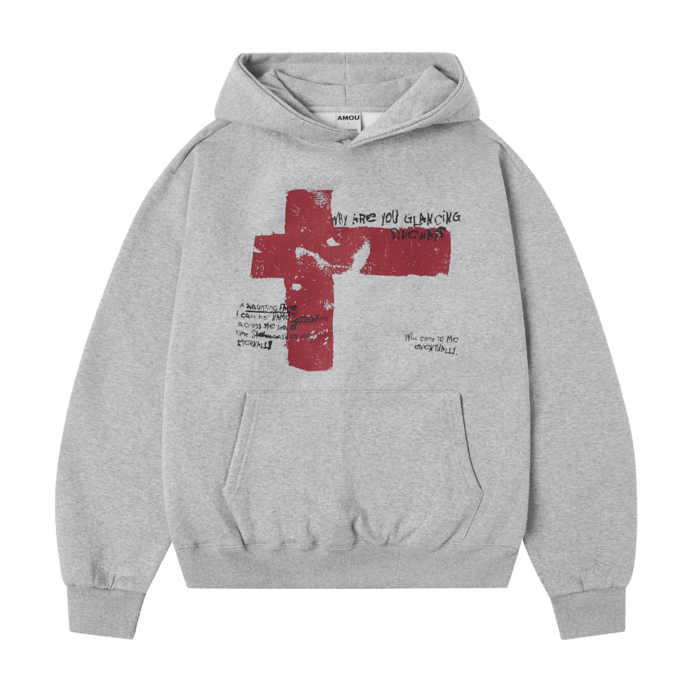 아모우 사이드웨이즈 후디 그레이(AMOU Sideways Hoodie Gray) - 2