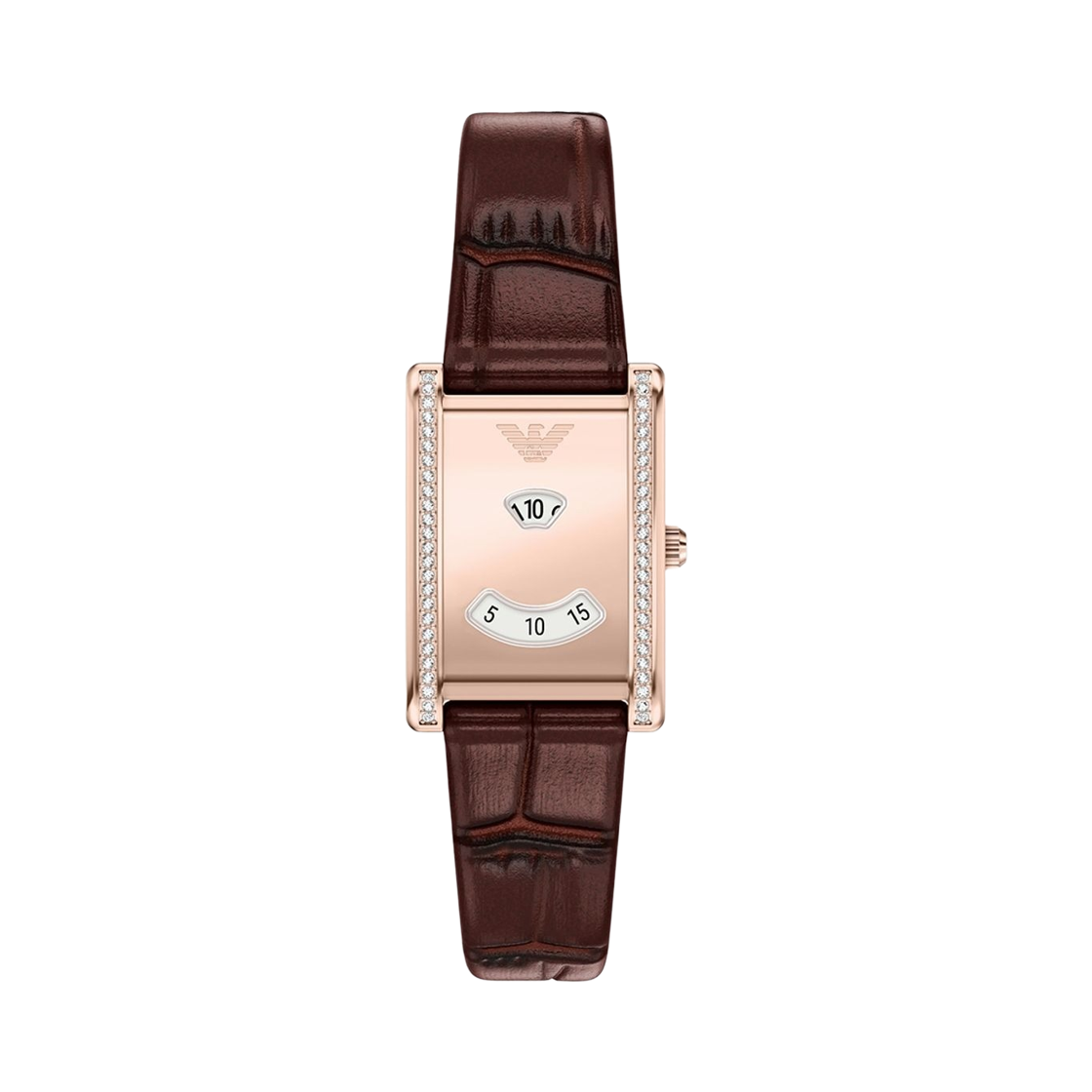 AR11814 (W) Emporio Armani Quartz Two-Hand 23mm Stainless Steel Leather Brown Rose Gold