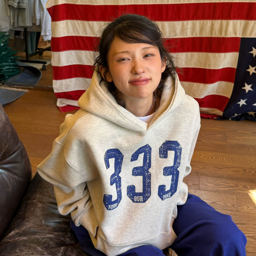 아모우 [기모] 333 후디 오트밀(AMOU [Fleece] 333 Hoodie Oatmeal) - 3