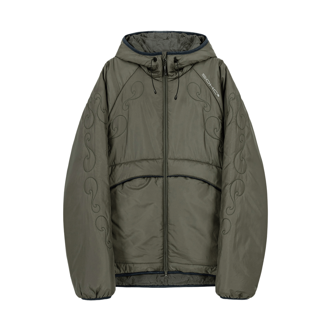 11VWJ15140 SOHC Quilted Detail Puffer Jacket_11VWJ151 Khaki