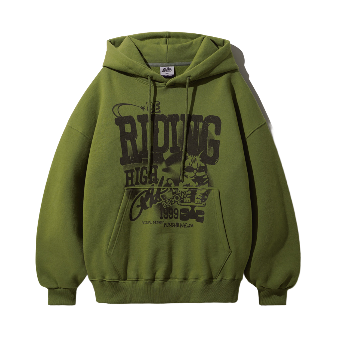 펀치라인 비라이딩 후드 올리브 ISHD6232(PUNCHLINE Beriding Hoodie Olive ISHD6232)