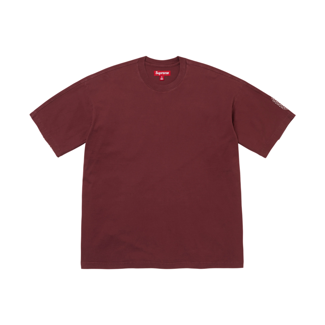 슈프림 체커보드 인타르시아 숏슬리브 탑 버건디 - 26FW(Supreme Checkerboard Intarsia S/S Top Burgundy - 26FW) - 2