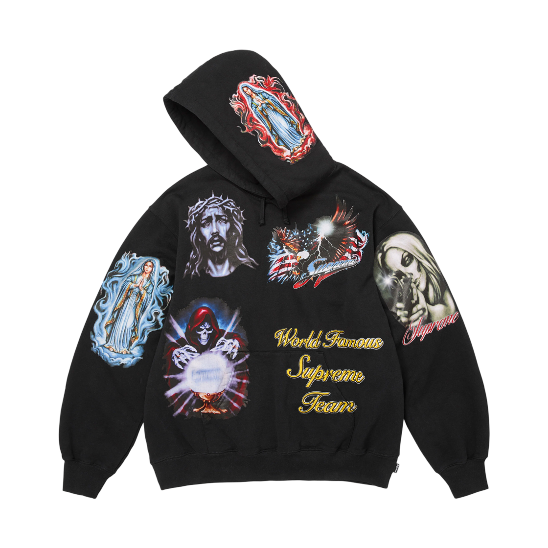 슈프림 스티커 후드 스웨트셔츠 블랙 - 26FW(Supreme Stickers Hooded Sweatshirt Black - 26FW) - 2