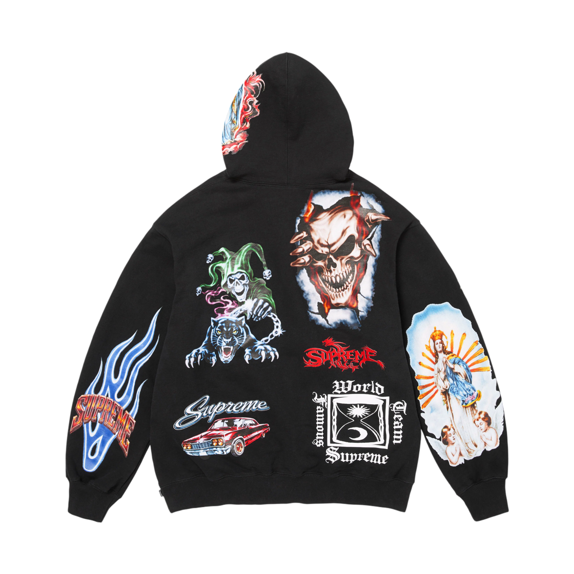 슈프림 스티커 후드 스웨트셔츠 블랙 - 26FW(Supreme Stickers Hooded Sweatshirt Black - 26FW) - 3