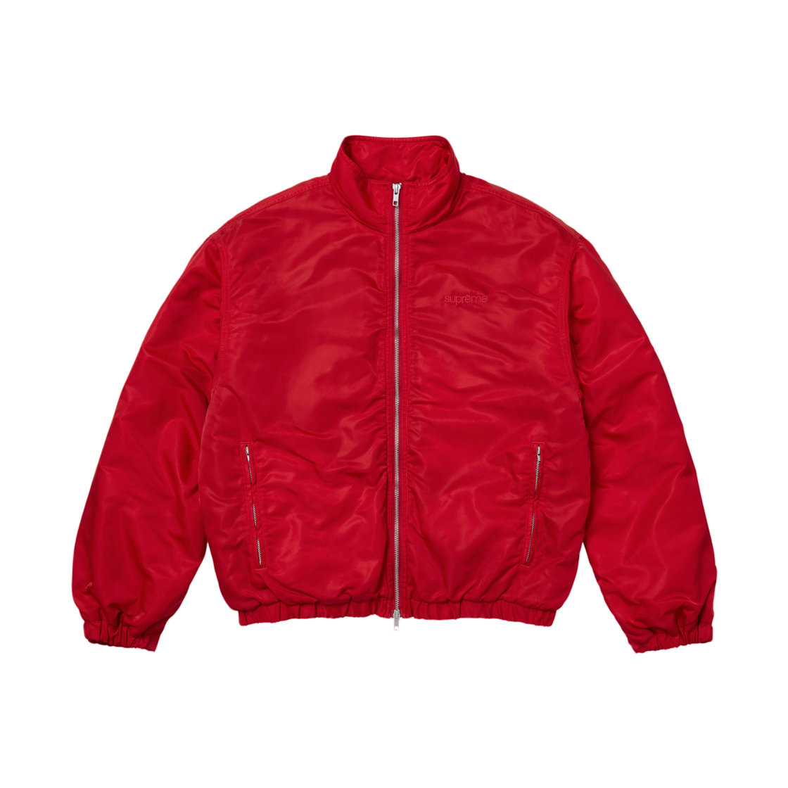 - Supreme Stand Collar Lined Nylon Jacket Red - 26FW
