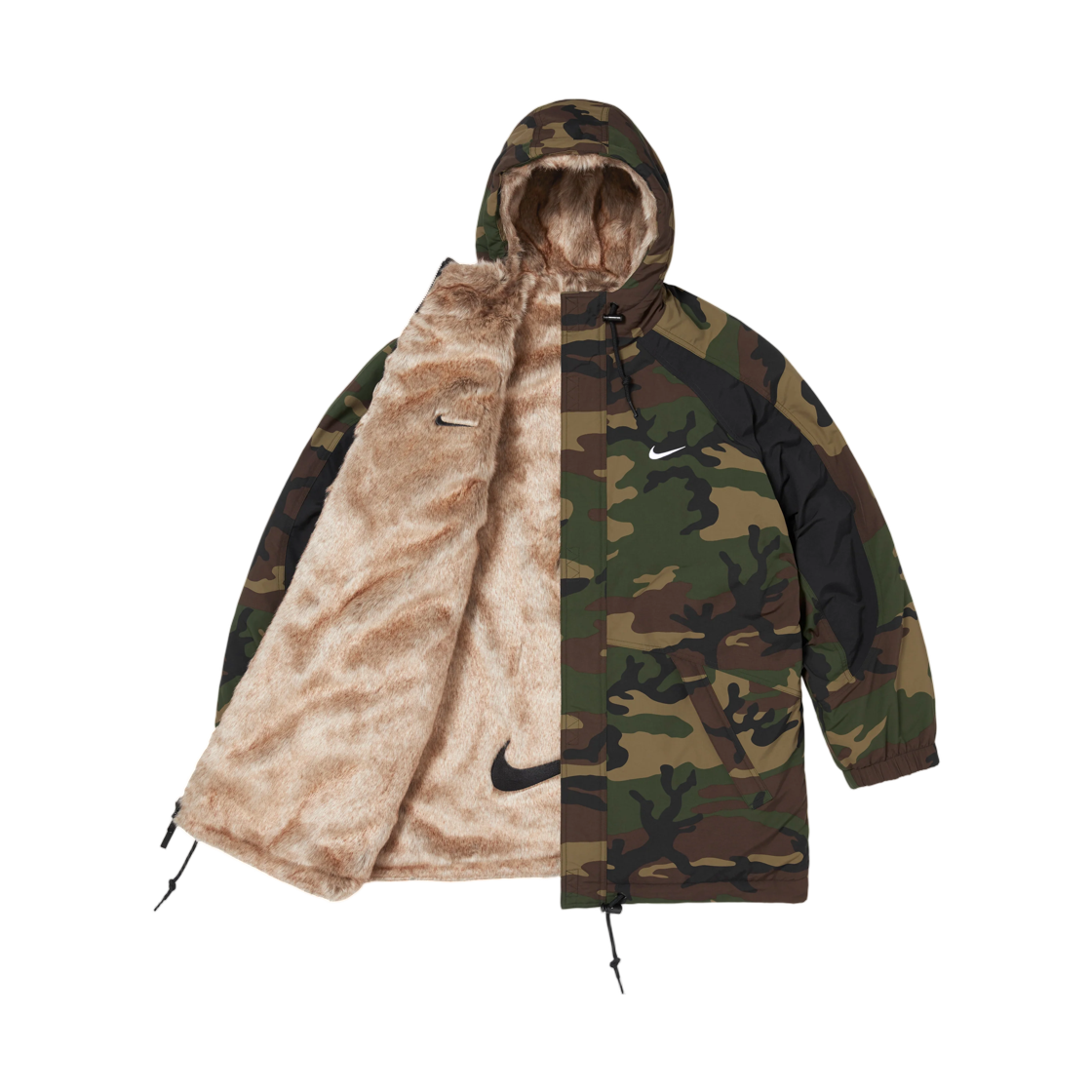 슈프림 x 나이키 포우 퍼 리버시블 파카 우드랜드 카모 - 26FW(Supreme x Nike Faux Fur Reversible Parka Woodland Camo - 26FW) - 3