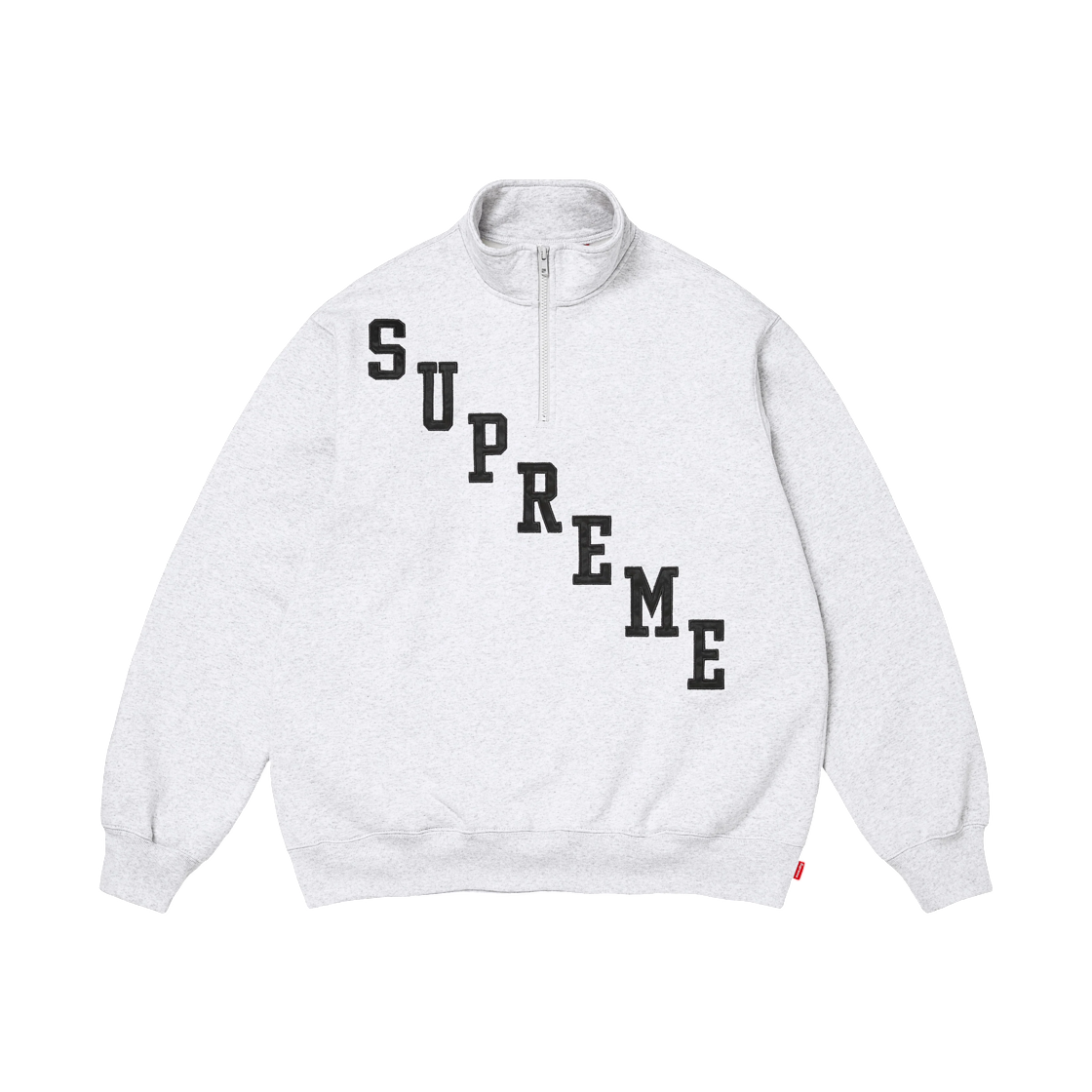 - Supreme Slant Applique Half Zip Pullover Ash Grey - 26FW