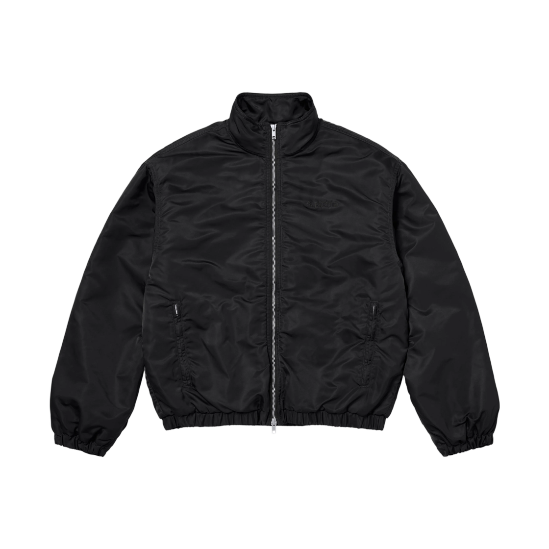 - Supreme Stand Collar Lined Nylon Jacket Black - 26FW