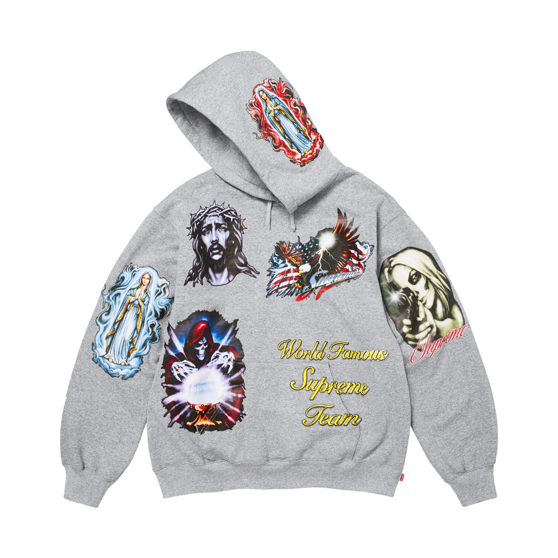 슈프림 스티커 후드 스웨트셔츠 헤더 그레이 - 26FW(Supreme Stickers Hooded Sweatshirt Heather Grey - 26FW) - 2