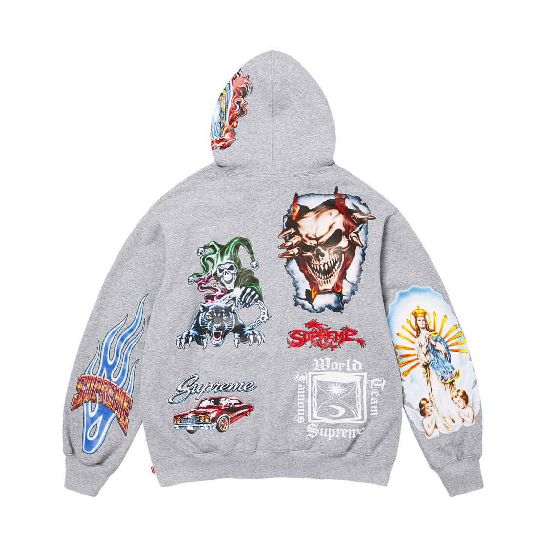 슈프림 스티커 후드 스웨트셔츠 헤더 그레이 - 26FW(Supreme Stickers Hooded Sweatshirt Heather Grey - 26FW) - 3