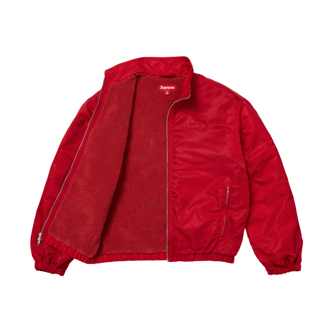 슈프림 스탠드 칼라 라인드 나일론 자켓 레드 - 26FW(Supreme Stand Collar Lined Nylon Jacket Red - 26FW) - 3